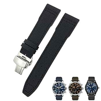 Amazon.co.jp: 20mm 21mm ブルー ナイロン ウォッチバンド IWC
